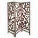 3 Panel Wooden Screen with Mulberry Alpine Like Branches Design - 72 H x 6 W x 60 L Inches