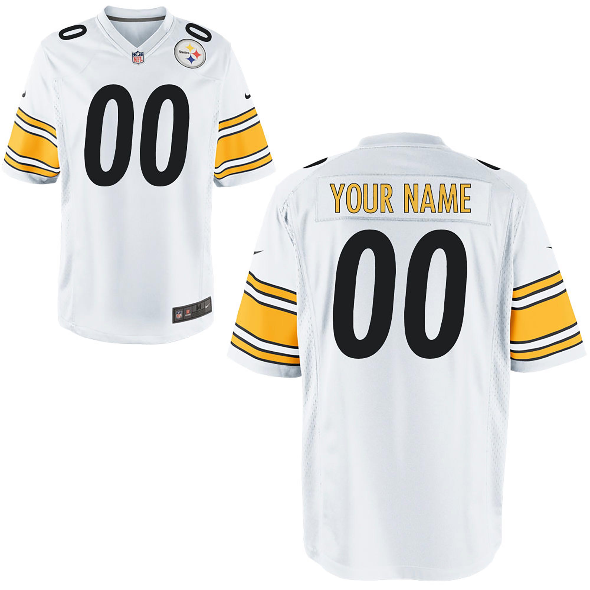Pittsburgh Steelers Nike Game Auswärtstrikot - Weiß - Personalisiert - Herren Image