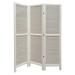 3 Panel Foldable Wooden Shutter Screen with Straight Legs