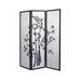 Wood and Paper 3 Panel Room Divider with Bamboo Print - 70 H x 1 W x 50 L Inches