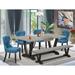 East West Furniture Dining Table Set- a Wooden Table and Linen Fabric Parson Chairs, Black(Pieces Options)