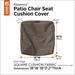 Classic Accessories Ravenna Water-Resistant Patio Chair Seat Cushion Cover, 18 x 18 x 2 Inch