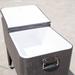 Outsunny 80 Quart Stainless Steel Outdoor Patio Rolling Cooler Cart with 4 Wheels and a Drain with Plug - Dark Brown