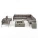 Cape Coral Outdoor 9 Seater Aluminum L-Shaped Sofa Sectional and Fire Pit Set by Christopher Knight Home