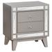 Coaster Furniture Leighton Metallic Mercury 2-drawer Wooden Nightstand