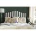 SAFAVIEH Connie Grey and White Stripe Upholstered Camelback Headboard (Queen)