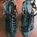 Louis Vuitton Shoes | Louis Vuitton Suede Gladiator Wedge 38. Euc | Color: Black | Size: 7.5