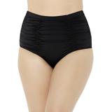 Plus Size Women's Shirred High Waist Swim Brief by Swimsuits For All in Black (Size 10)