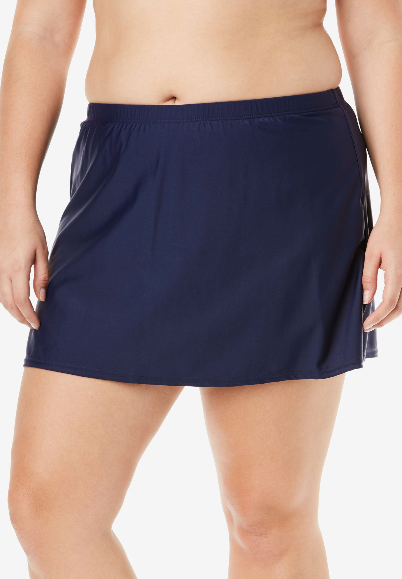 Plus Size Women's Side Slit Swim Skirt by Swimsuits For All in Navy (Size 12)