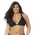 Plus Size Women's Beach Babe Triangle Bikini Top by Swimsuits For All in Black (Size 10)