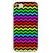 DistinctInk Clear Shockproof Hybrid Case for iPhone 7 8 SE (2020 Model) 4.7 Screen TPU Bumper Acrylic Back Tempered Glass Screen Protector - Rainbow Black Chevron Stripes Wave - Chevron Stripes