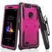 ZTE Zfive G Zfive C Tempo X N9137 ZTE Blade Vantage Case Triple Protection w/ Built-in Screen Protector Rugged Holster Combo Case Cover - Purple