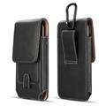 GSA 5.5 in. for iPhone & Samsung Vertical Universal Leather Pouch - Black