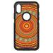 DistinctInk Custom SKIN / DECAL compatible with OtterBox Commuter for iPhone XS MAX (6.5 Screen) - Orange Teal Yellow Tribal Print