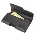 Kyocera Hydro Reach Case Premium Leather Wallet Pouch Holster Belt Case w/ Clip / Loops for Kyocera Hydro Reach (Fits w/ Otterbox / Lifeproof Slim Case On) w/ Card Slot Black