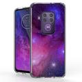 BC AquaFlex Series Shockproof Hybrid Case for Motorola One Zoom One Pro with Atom Cloth - Purple Nebula