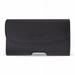REIKO HORIZONTAL RUGGED LEATHER POUCH SAMSUNG S4/S3 EMBOSSED LOGO IN BLACK (5.78X3.15X0.71 INCHES PLUS)