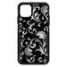 DistinctInk Custom SKIN / DECAL compatible with OtterBox Commuter for iPhone 11 Pro MAX (6.5 Screen) - Silver Grey Black White Floral - Floral Damask Pattern