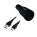 Car/DC Rubberized Charger for Samsung Galaxy On7 Pro On5 Pro J2 Pro (2016) Express Prime Amp 2 Amp Prime (Dual USB Port Data Charging Cable included) - Black + MND Stylus