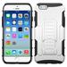 Asmyna Rubberized Car Armor Kickstand Case For iPhone 6 & 6S (4.7 ) -White/Black