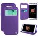 NEW BEYOND CELL PURPLE INFOLIO WALLET CASE COVER WITH NOTIFICATION WINDOW AND TPU SKIN VIEWING STAND FOR SAMSUNG GALAXY S6 EDGE SM-G925 PHONE