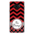 DistinctInk Clear Shockproof Hybrid Case for Samsung Galaxy Note 9 - TPU Bumper Acrylic Back Tempered Glass Screen Protector - Red Black Go Dawgs