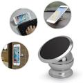 360 Degree Magnetic Smartphone Car Holder for Xperia XZ3 XZ2 Premium XZ2 Z3V Z4V BLU Vivo XI+ HTC Windows Phone 8X / Droid DNA (Silver) + Mini Stylus