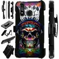 Compatible with Motorola Moto G Stylus (2020) | Moto G Power (2020) | Moto G Pro LuxGuard Holster Hybrid Phone Case Cover (Skull Chief FF)