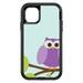 DistinctInk Custom SKIN / DECAL compatible with OtterBox Defender for iPhone 11 Pro MAX (6.5 Screen) - Purple Owl Cartoon - Cartoon Owls