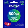 Tracfone $25 Smartphone 60 Day Prepaid Plan 500 Min/1000 Txt/500 MB Data Direct Top Up