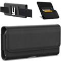 CoverON Leather Pouch for Samsung Galaxy S21 Ultra / Galaxy S20 Ultra / XCover6 Pro - Cell Phone Holster Case Belt Clip ID Card Carrying Black (Fits with Otterbox or any Case on)