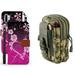 BC Infolio Series Wallet PU Leather Magnetic Flip Cover Case (Heart Flowers) EDC Molle Travel Pouch (ACU Pixel Camo) and Atom Cloth Compatible with Samsung Galaxy Note 10+ Plus/5G