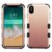 TUFF Hybrid (Military Grade Certified) Phone Protector Cover Case for iPhone XS MAX - Rose Gold/Black