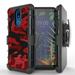 BC [Holster Combo] Armor Rugged Case for LG Aristo 4+ Plus K30 2019 Arena 2 Prime 2 Escape Plus Journey LTE Tribute Royal - Red Camo