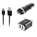 3-in-1 Type-C USB Chargers Bundle for ZTE Zpad Lenovo YOGA Tab 3 Plus Meizu M3 Max/ Pro 6 Asus ZenPad 3S 10/ ZenPad Z10 (Black) - 2.1Ah Car Charger + Home Charger Adapter + USB Charging Cable