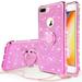 Apple Iphone 8 Plus Case Iphone 7 Plus Case Glitter Cute Phone Case Girls Kickstand Bling Diamond Rhinestone Bumper Ring Stand Sparkly iPhone 7/8 Plus - Hot Pink