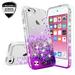 New iPod Touch Case iPod 6/5 Case [Tempered Glass Screen Protector] Glitter Liquid Quicksand Waterfall Bling Sparkle Diamond Case For Apple iPod New Touch 5/6th Generation (Clear /Purple)