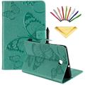 Galaxy Tab A 8.0 2018 Case Dteck Slim Fit Embossed Butterfly Pattern PU Leather Folio Stand Case with Card Holders Cover for Samsung Galaxy Tab A 8 inch 2018 Release SM-T387 Tablet Green