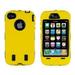 Importer520 Hybrid Body Armor Silicone + Hard Case Cover for Apple iPhone 4 4S (AT&T Verizon Sprint) Yellow & Black