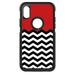 DistinctInk Custom SKIN / DECAL compatible with OtterBox Commuter for iPhone X / XS (5.8 Screen) - Black White Red Chevron - Black & White Chevron Stripes Pattern