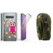 Beyond Cell Tri Max Series Compatible with Samsung Galaxy S10+ Plus with Slim Full Body Self Healing Screen Protector Case (Cute Pink Owl) Travel Pouch (Jungle Camo) and Atom Cloth