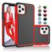 iPhone 11 Pro 5.8 Cases Cover Hard Cases Cover for 2019 iPhone 11 Pro 5.8 Njjex Shock Absorbing Dual Layer Silicone & Plastic Bumper Rugged Grip Hard Protective Case Cover -Red