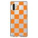 DistinctInk Clear Shockproof Hybrid Case for Galaxy Note 10 PLUS (6.8 Screen) - TPU Bumper Acrylic Back Tempered Glass Screen Protector - Tennessee Checkerboard - Orange Clear