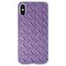 DistinctInk Clear Shockproof Hybrid Case for iPhone X / XS (5.8 Screen) - TPU Bumper Acrylic Back Tempered Glass Screen Protector - Purple Diamond Plate Steel Image Print - Printed Diamond Plate