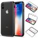 Case for iPhone X/Xs Nakedcellphone [Black] MAGNETIC Snap-On Aluminum Cover with Transparent Rear 9H Hard TEMPERED GLASS Clear Protector for iPhone Xs (2018) iPhone X (2017) (aka iPhone 10/10s)