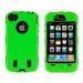 Importer520 Hybrid Body Armor Silicone + Hard Case Cover for Apple iPhone 4 4S (AT&T Verizon Sprint) Green & Black