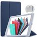 DuraSafe Cases for iPad PRO 12.9 3 Gen 2018 [ iPad 12.9 Inch 3rd ] A1876 A2014 A1895 A1983 Trifold Hard Smart PC Translucent Back Cover - Navy Blue