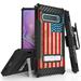 Beyond Cell TriShield Series Phone Case Compatible with Samsung Galaxy S10+ Plus Military Grade Shockproof Protection Case with Belt Clip Holster - Vintage American Flag