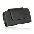 LG L70 Realm Exceed 2 Ultimate 2 LS620 VS450 L41C ~ EXTRA LARGE Horizontal Leather Pouch Carrying Case Holster Belt Clip Magnetic Closure Fits - Swivel Black