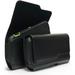 Black Horizontal Cell Phone Pouch Compatible for Samsung Galaxy A10 A20 A50 A70 A80 A90 XXL Size Leather Belt Clip Holster Pouch(Phone with OtterBox Defender/Extended Battery Case ON)